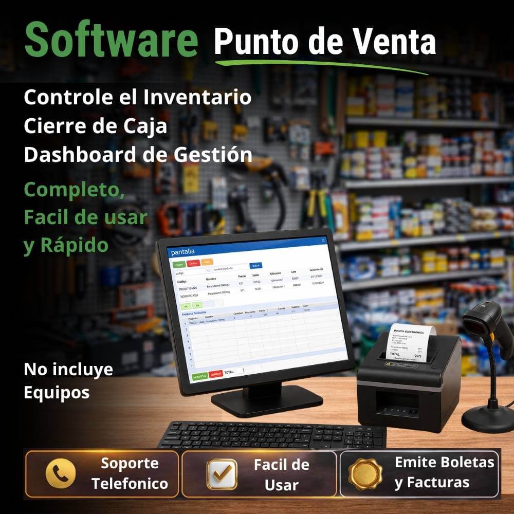 Pantalla del software para pymes